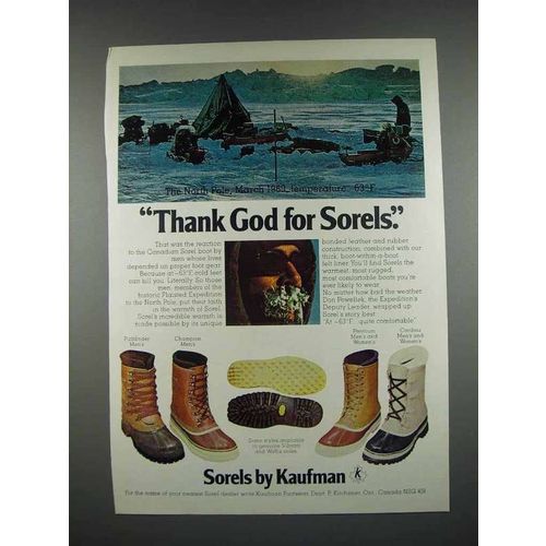 1978 Kaufman Sorels Boots Ad - Pathfinder, Caribou +