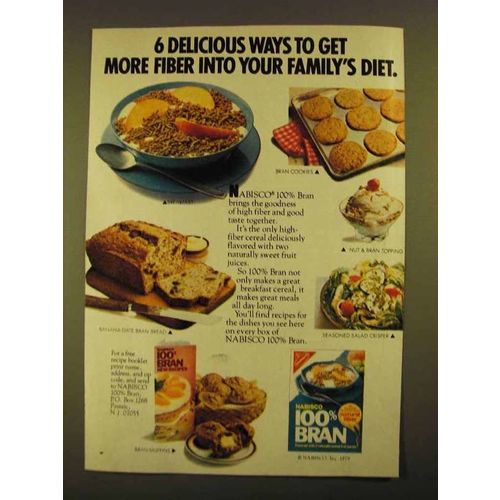 1979 Nabisco 100% Bran Ad - 6 Delicious Ways