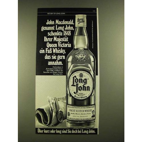1979 Long John Scotch Ad - in German - Majestat Queen Victoria