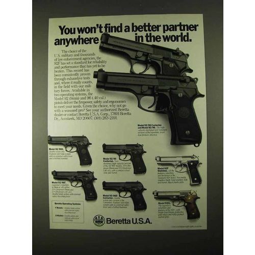 1994 Beretta Pistol Ad - 92/96 Centurion, 92/96F, 92EL