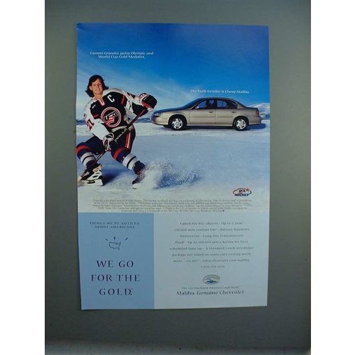 1999 Chevrolet Chevy Malibu Ad w/ Cammi Granato