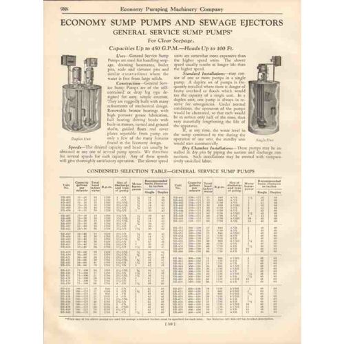 economy pumping machinery company 1931 centrifugal vintage catalog