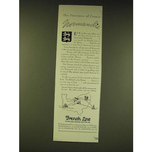 1936 French Line Cruise Ad - The provinces of France Normandie