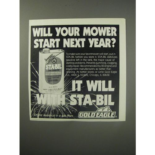 1990 Gold Eagle Sta-Bil Ad - Will your mower start next year?