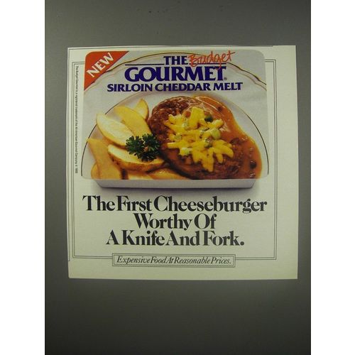 1990 The Budget Gourmet Sirloin Cheddar Melt Ad - The first cheeseburger worthy