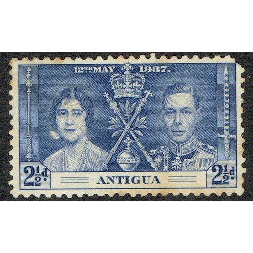 Antigua 1937 Coronation 2 ½d Blue SG97 GU