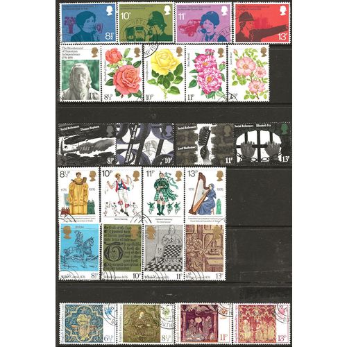 1976 All Commemoratives SG997-1021 Very Fine Used Year Set.
