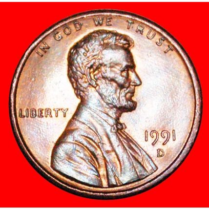 MEMORIAL (1982-2008): USA★1 CENT 1991D! LINCOLN (1809-1865)★LOW START★NO RESERVE