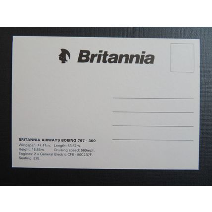 Britannia Airways Boeing 767-300 Postcard