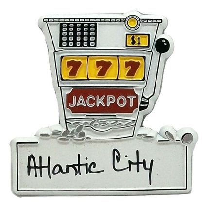 Atlantic City New Jersey Jackpot Slot Machine Fridge Magnet