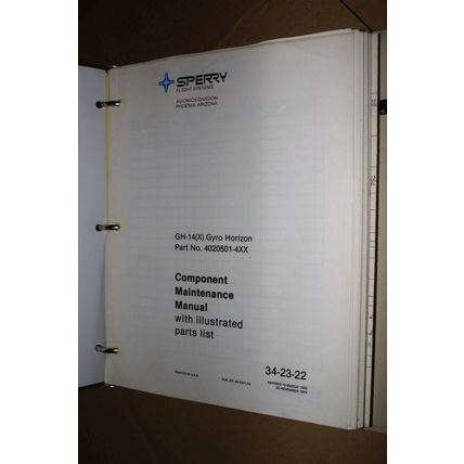 Honeywell SperryGH-14X Gyro Horizon Maintenance Manual+ipl 09-3231-04 mar 80