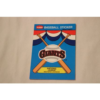 1989 Fleer San Francisco Giants Team History Stickerback TEAM LOGO Sticker