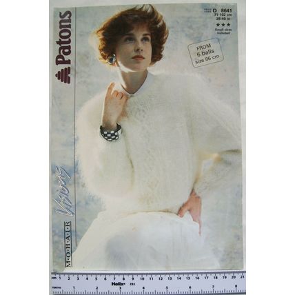 1986 Patons 8641 sweater, mohair