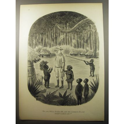 1950 Cartoon by Chas Addams - Do you, Oliver Jordan III, take this woman