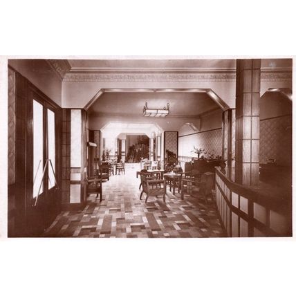 Grand Hotel Bellevue Lourdes Interior Entrance Hall French Real Photo Postcard