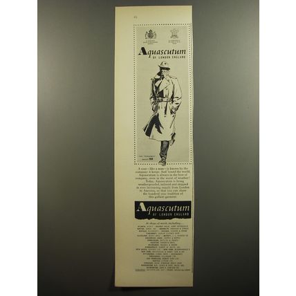 1952 Aquascutum Kingsway coat Ad - Aquascutum of London England