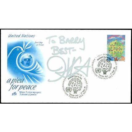 1996 U Nations FDC Cover, Inscribed & AUTOGRAPHED by Film Maker JOHN CARPENTER!