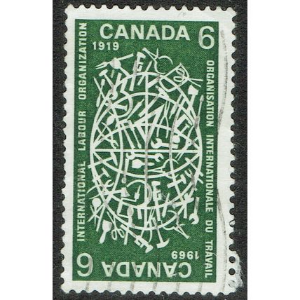 Canada 1969 50th Anniversary of ILO 6c Bronze Green SG635 GU