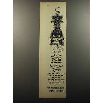 1956 Western Pacific Railroad Advertisement - Talk about fun