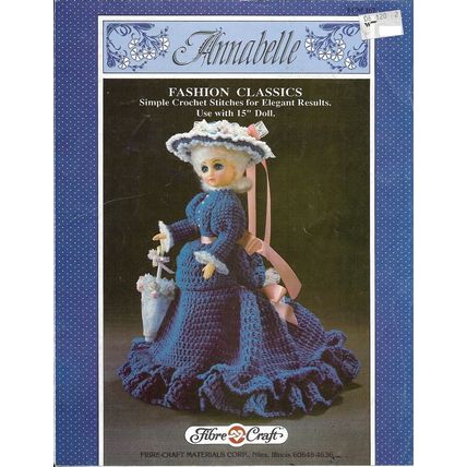 Fibre Craft FCM 167 Fashion Classics Annabelle Crochet Fashion Classics 15" doll