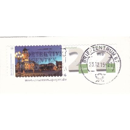 Ludwigshafen postmark + Slogan Germany 2015 2 cent (2) + Berlin Gendarmenmarkt