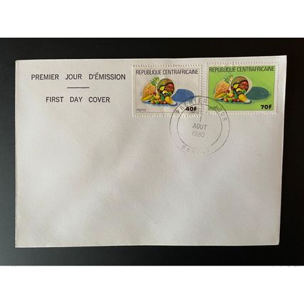 Centrafricaine 1980 Mi. A-B 687 FDC 1er Jour Cover Fruits Früchte Ananas Obst