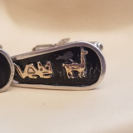Vintage Mex Alpaca Cufflinks