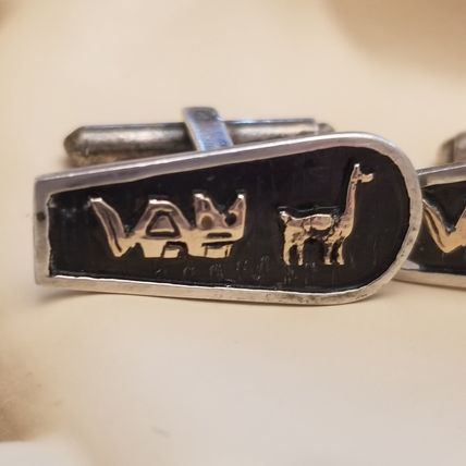 Vintage Mex Alpaca Cufflinks