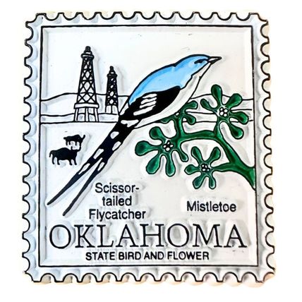 Oklahoma Postage Stamp Fridge Magnet