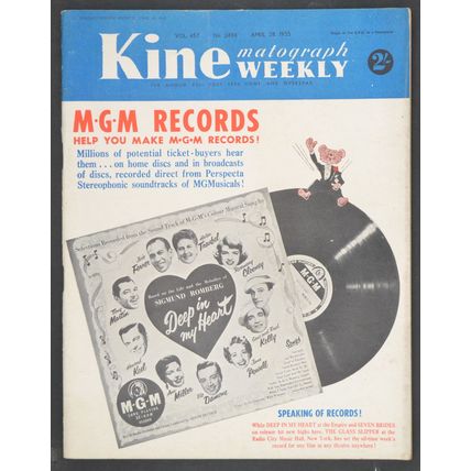 KINE WEEKLY 1955 Cult of the Cobra, Deep in My Heart UK MAGAZINE