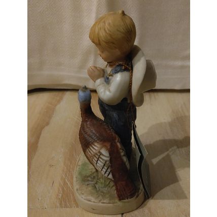 Denim Days By Homco Vintage 1985 Porcelain Figurine Boy A Time For Thanks