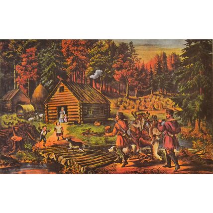 PIONEER’S HOME 1952 Nathaniel Currier - Frances Flora Bond Palmer PRINT