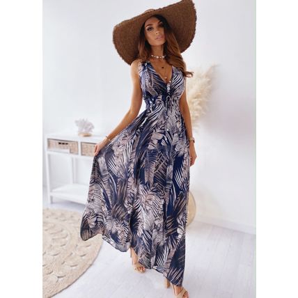 Dress Ladies Party V Neck Sundress Women Flowers Dresses Sleeveless
