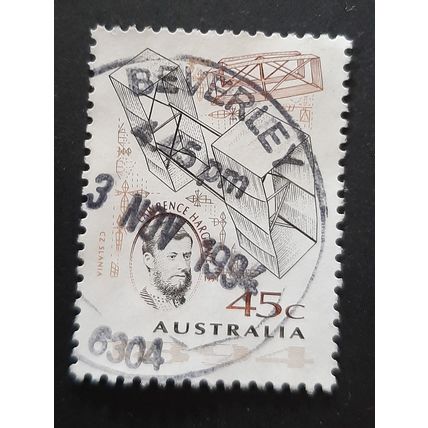 Australia: 1994 - Aviation Pioneers - 45c Lawrence Hargrave - Used Stamp