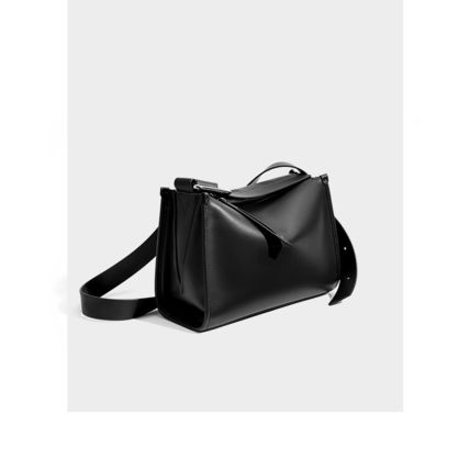 Women Tote Bag Retro Genuine Leather Crossbody Bag Black