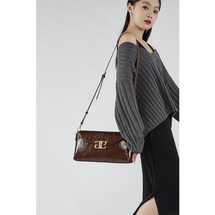 Ladies' Genuine Leather Shoulder Crossbody Bag Lindy Small Bag Brown