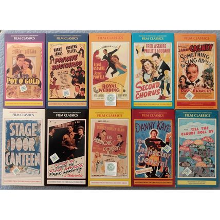 10-PACK MUSICAL CLASSICS VHS STAGE DOOR CANTEEN THIS IS THE ARMY FABULOUS DORSEY