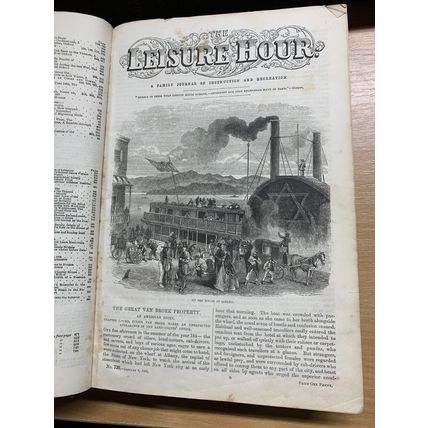 JAN-DEC 1866 "THE LEISURE HOUR" BOUND ISSUES ILLUSTRATED ANTIQUE BOOK (P8)
