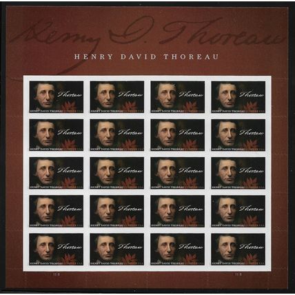 Henry David Thoreau Sheet of 20 Current Rate Postage Stamps 5202