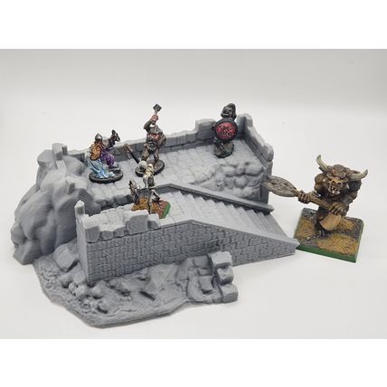 rocky fort terrain piece / castle fort lookout post/DnD/Pathfinder/Tabletop RPG