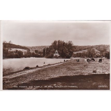 B949 HENLEY ON THAMES - THE THAMES AND TEMPLE ISLAND . RP POSTCARD
