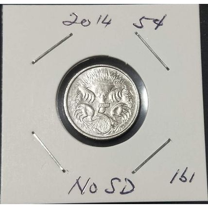 Australia 2014 5c Echidna ~ 'No SD' - Circulated [1b1]