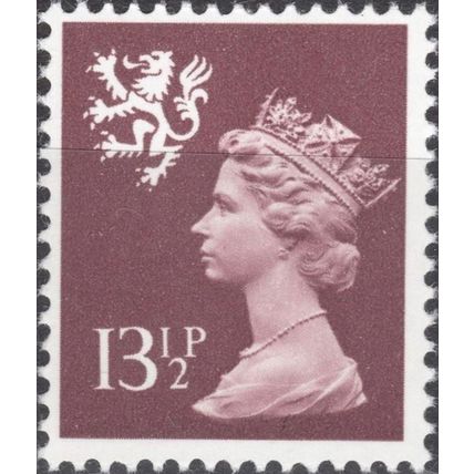 Great Britain 1980 Scotland 13½p Purple Brown Mounted mint MM SG S34 SMH23 stamp