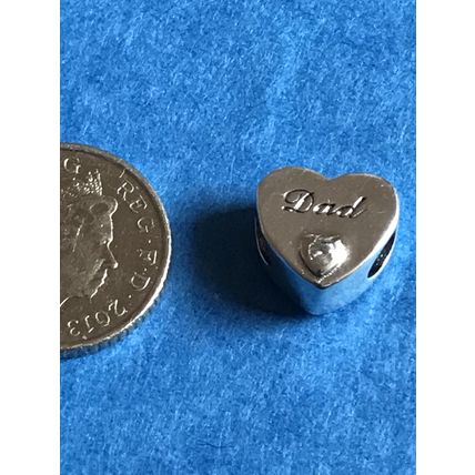 Genuine 925 Silver Dad charm comes in a cute velvet pouch free UK delivery