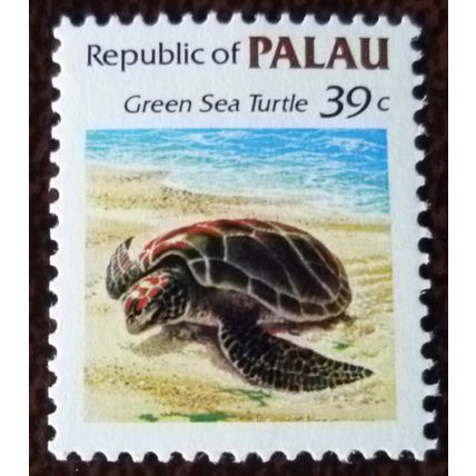 Palau 1983 Marine Life 39c Green Sea Turtle mint stamp SG19a