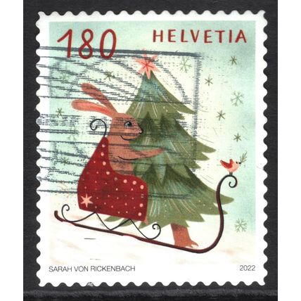 SWITZERLAND 2022: CHRISTMAS - 180c USED (G21)