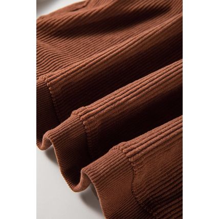 Chestnut Ribbed Corduroy Oversized Sweatshirt