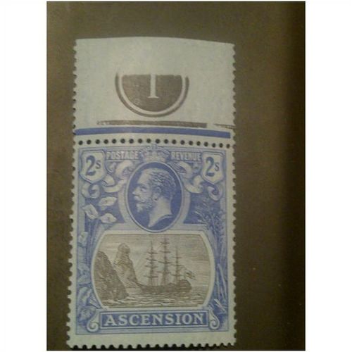 Ascension KGV 1924 2/- Grey-Black & Blue Unmounted Mint NHM Plate 1 SG 19 Sc 20