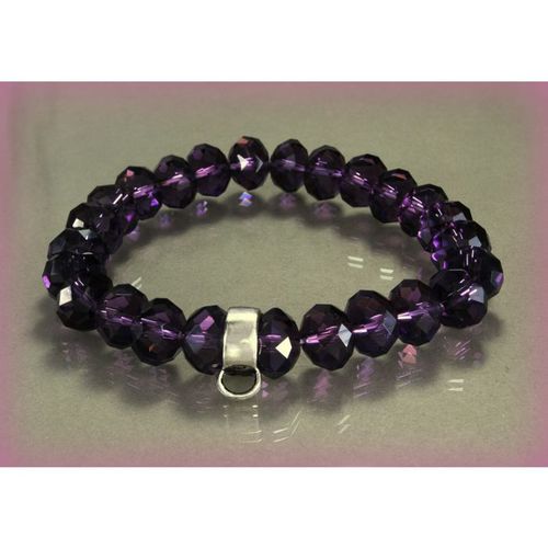 Lovely Deep Purple Swarovski Crystals Bracelet Bangle 12mm Beads Jewellery 2391