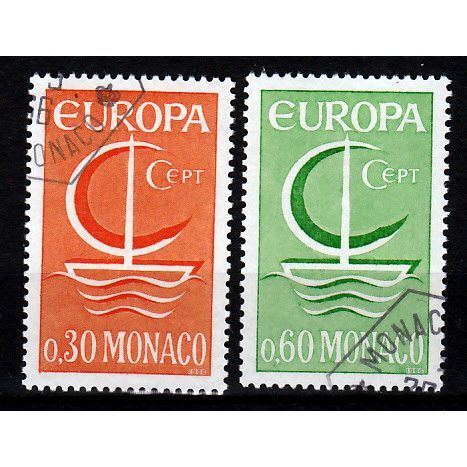 Monaco Europa Cept 1966 gestempeld